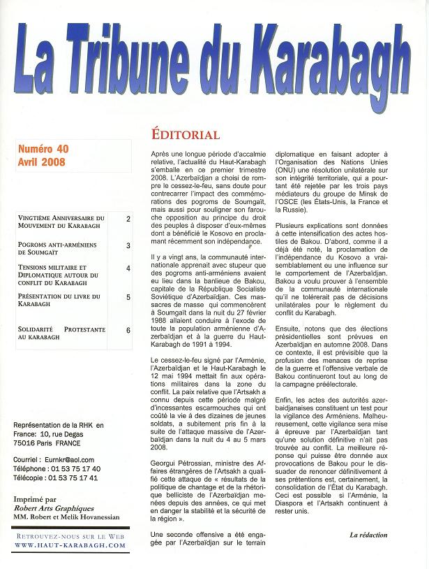 Tribune du Karabagh (La) --- Cliquer pour agrandir